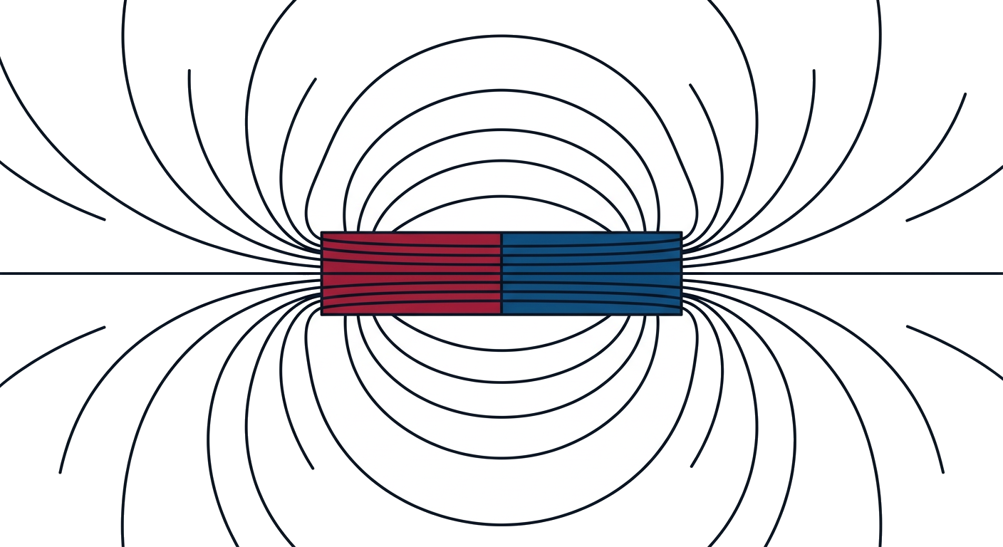 Bar magnet with magnetic field lines