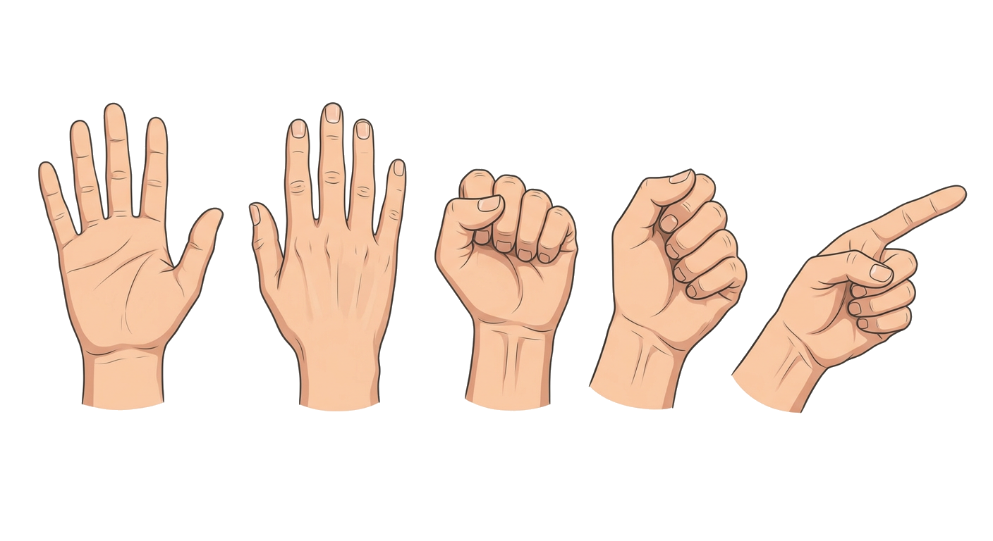 Outline of hands