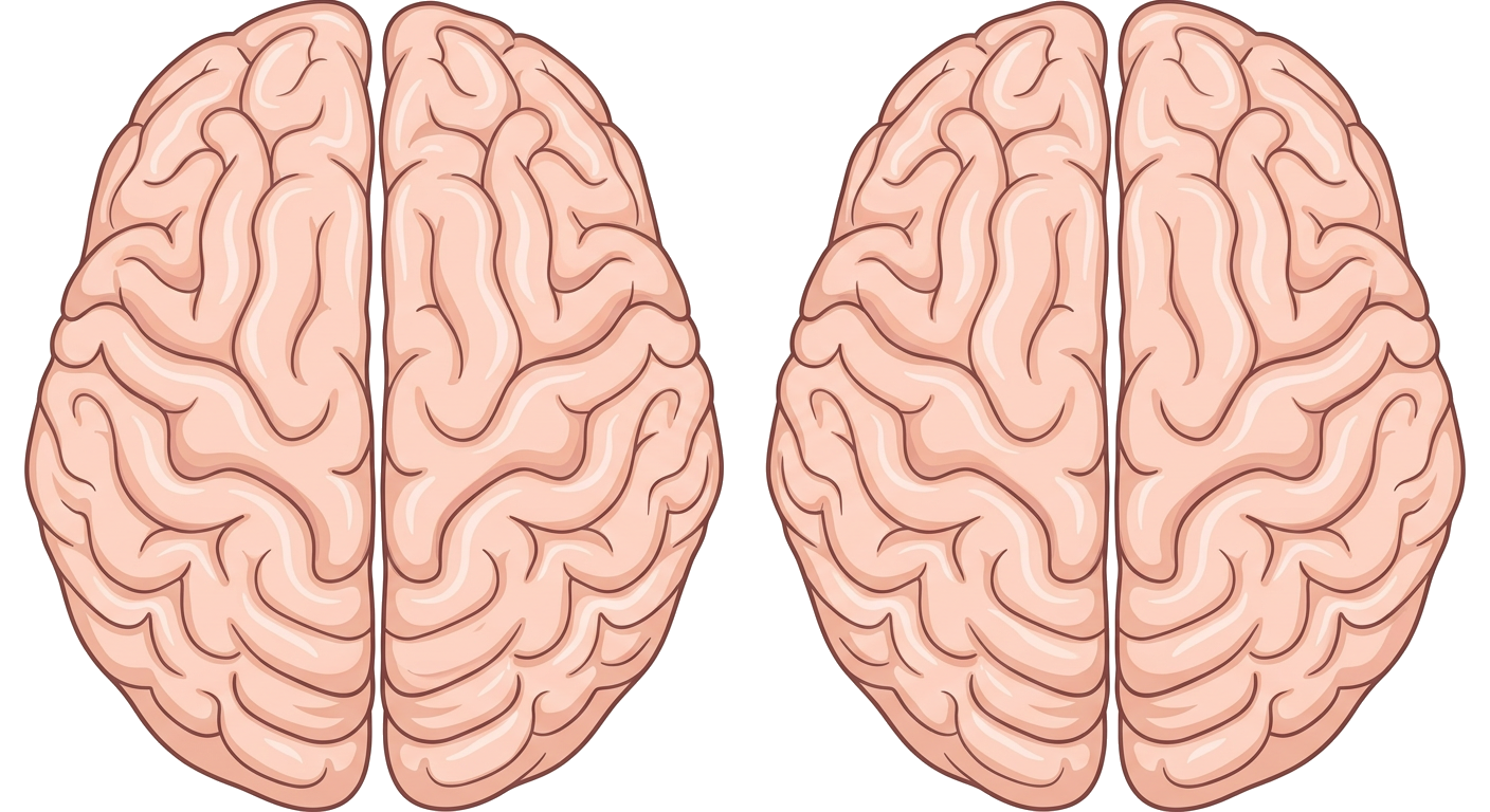 Top view of a human brain