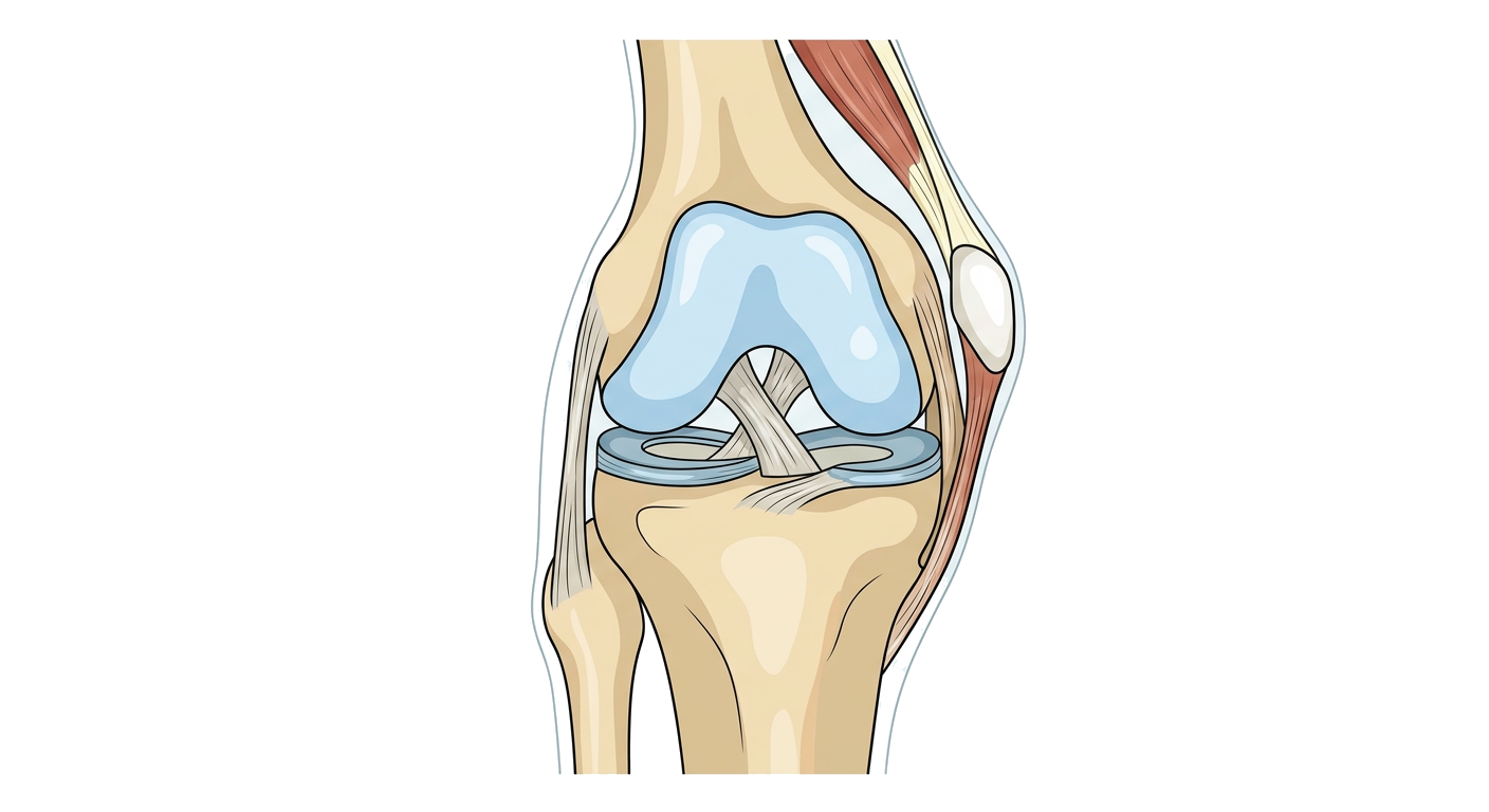 Human knee joint cross section