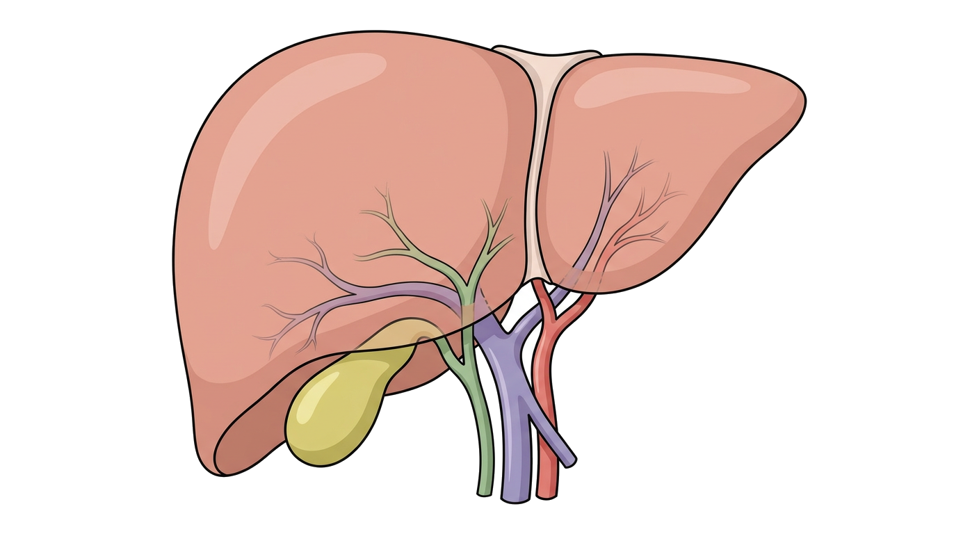 Human liver diagram