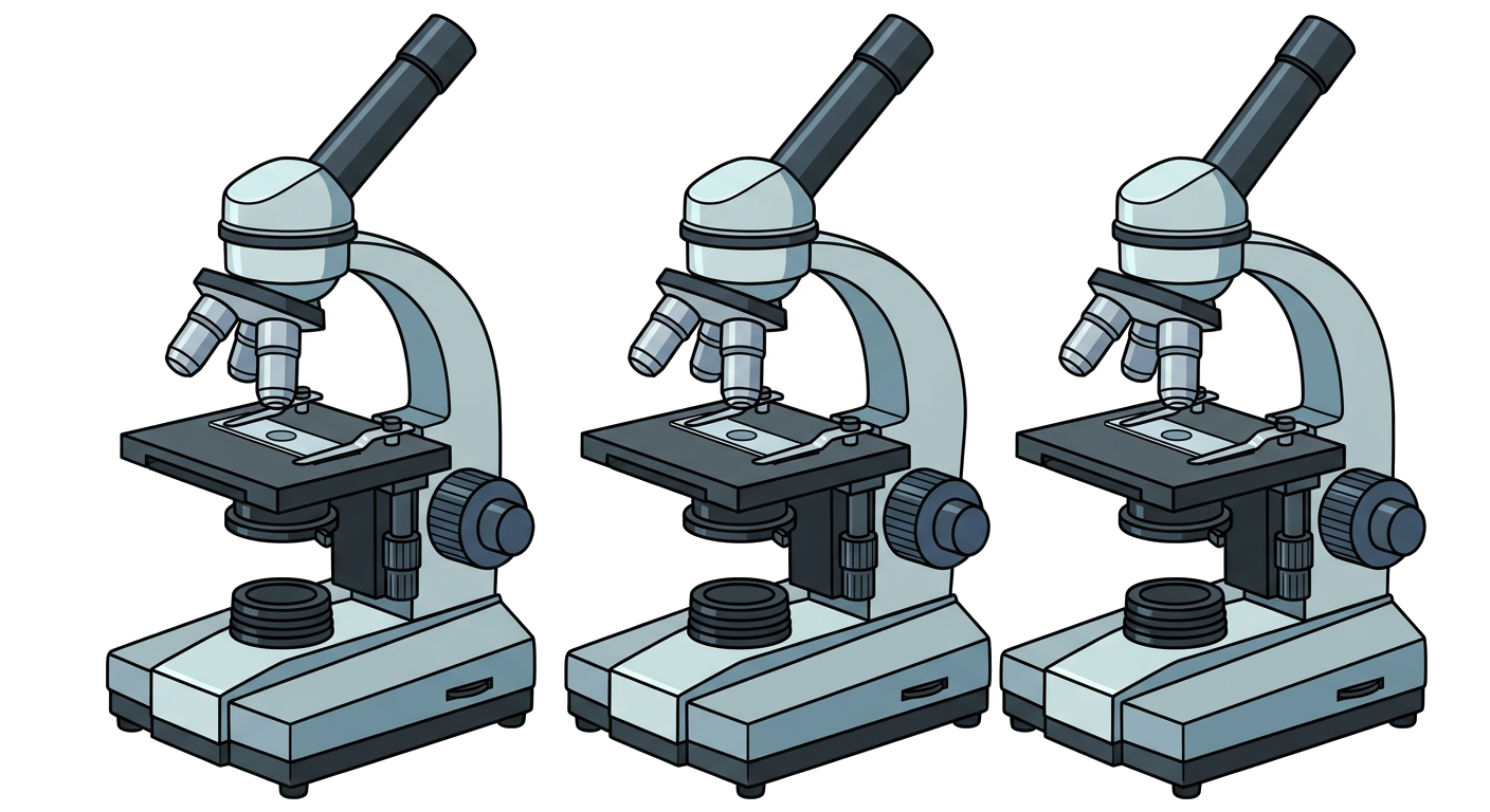Diagram of a microscope with labels