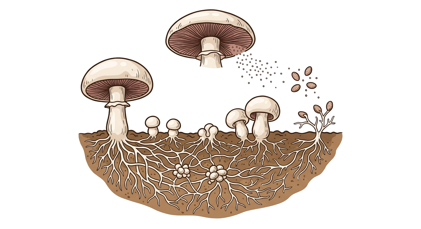 Mushroom Life Cycle Diagram