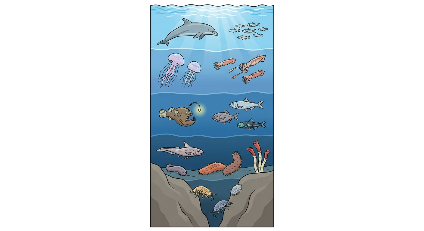 Ocean Zones Cross Section Diagram