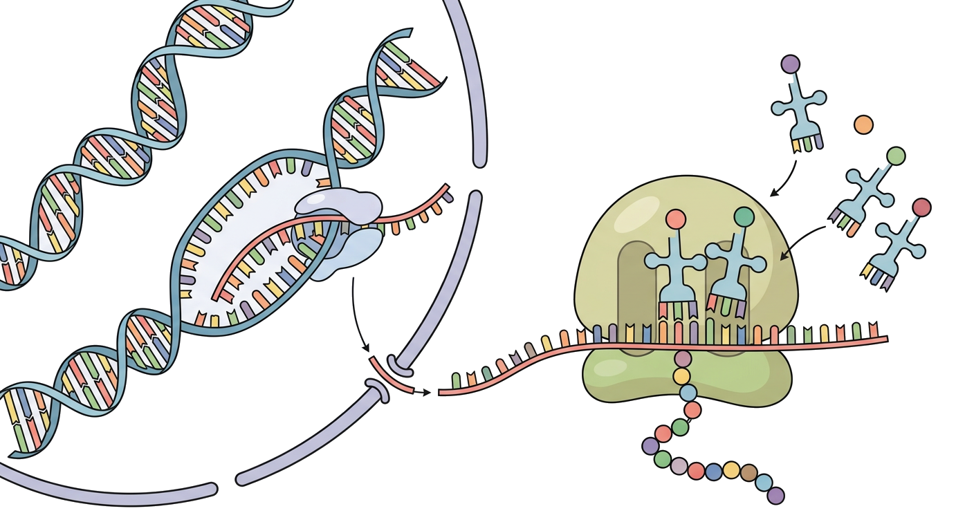 Diagram of protein synthesis