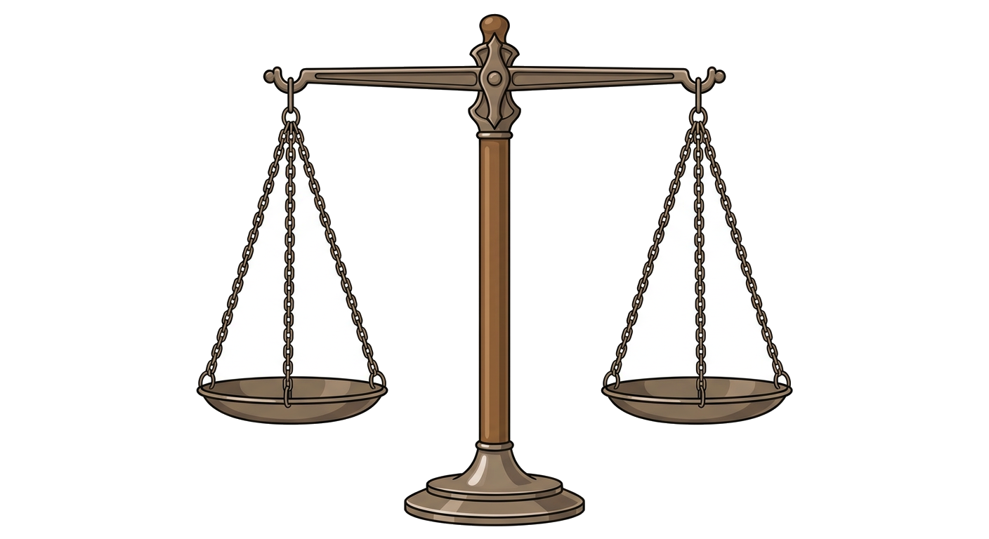Balance scale with weights